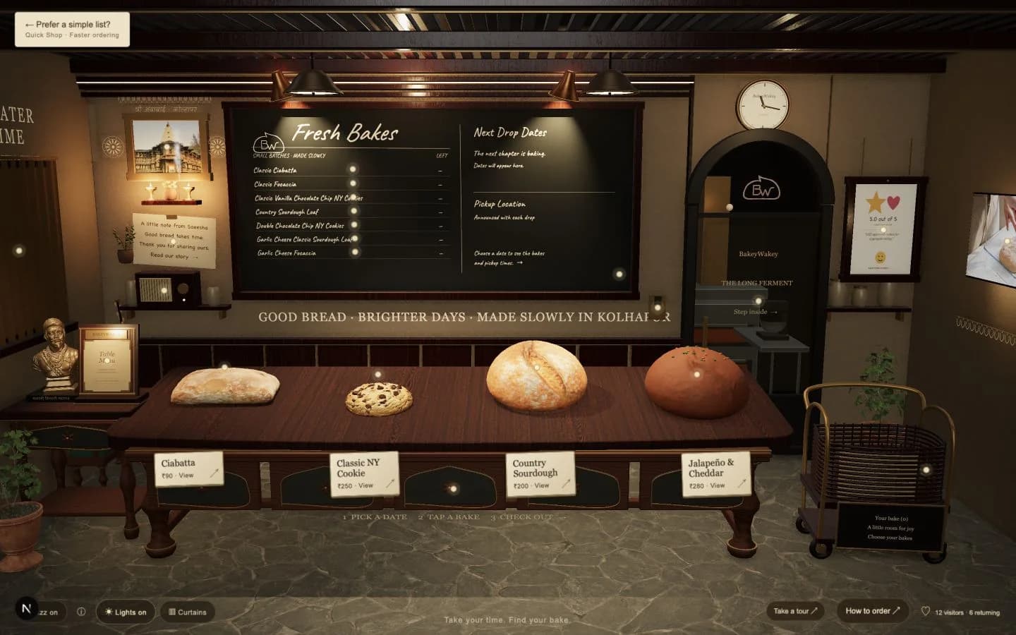Preview of the interactive BakeyWakey bakery room